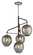 Odyssey Four Light Chandelier in Textured Black & Polish Nickel (67|F4296TBKPN)