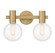 Wright Two Light Bathroom Vanity in Warm Brass (51|830762322)