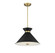 Lamar Three Light Pendant in Black with Warm Brass Accents (51|724163143)