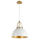 Pruitt One Light Pendant in Studio White|Aged Brass (19|8230880)