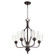 Jardin Five Light Chandelier in Oiled Bronze|Clear Seeded (19|61275286)