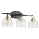 Espy Three Light Vanity in Textured Black|Aged Brass (19|50736980)