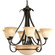 Torino Six Light Chandelier in Forged Bronze (54|P441777)
