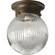 Globe - Clear Ribbed One Light Flush Mount in Antique Bronze (54|P359920)