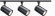 Track Lighting Kits Black Three Light Track Kit in Black (72|TK319)