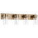 Intersection Four Light Vanity in Burnished Brass (72|607534)