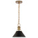 Outpost One Light Pendant in Matte Black / Burnished Brass (72|607521)