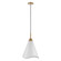 Tango One Light Pendant in Matte White / Burnished Brass (72|607474)