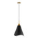 Tango One Light Pendant in Matte Black / Burnished Brass (72|607473)