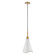 Tango One Light Pendant in Matte White / Burnished Brass (72|607471)