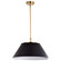 Dover Three Light Pendant in Black / Vintage Brass (72|607414)