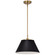 Dover One Light Pendant in Black / Vintage Brass (72|607411)