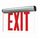Exit Red LED 8'' Batt 1F Edge Clr/Al in Mirror (167|NX822LEDR1CA)