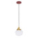 Uno One Light Pendant in Barn Red with Brushed Brass (518|PEB4135591)