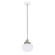 Uno One Light Pendant in White w/Brushed Nickel (518|PEB4134496C24)