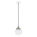 Uno One Light Pendant in White with Brushed Nickel (518|PEB4134496C02)