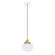 Uno One Light Pendant in White w/Brushed Brass (518|PEB4134491)