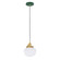 Uno One Light Pendant in Forest Green with Brushed Brass (518|PEB4134291C22)