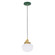 Uno One Light Pendant in Forest Green with Brushed Brass (518|PEB4134291C12)