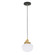 Uno One Light Pendant in Black w/Brushed Brass (518|PEB4134191C22)