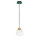 Uno One Light Pendant in Forest Green with Brushed Brass (518|PEB4114291C04)