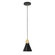 Uno One Light Pendant in Black with Brushed Brass (518|PEB4054191C24)