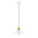 Uno One Light Pendant in White w/Brushed Brass (518|PEB4044491C12)