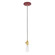 Uno One Light Pendant in Barn Red with Brushed Brass (518|PEB4005591C04)