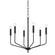 Bailey Six Light Chandelier in Aged Brass (428|H516806AGBSBK)