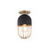 Haley One Light Semi Flush Mount in Aged Brass (428|H145601AGBBK)