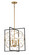 Titans Trace Four Light Pendant in Sand Coal w/Painted Honey Gold (7|3914707A)