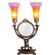 Amber/Purple Pond Lily Accent Lamp in Mahogany Bronze (57|98442)