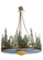 Pine Lake Four Light Inverted Pendant in Rust/Green Trees (57|70712)