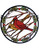 Cardinals & Holly Window in Zasdy Flame Haxa Blue (57|65289)