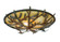 Pine Branch Three Light Flushmount in Rust & Wrought Iron (57|52390)