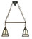 T'' Mission'' Two Light Island Pendant in Craftsman Brown (57|52207)