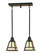 T'' Mission'' Two Light Island Pendant in Craftsman Brown (57|52020)