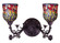 Red Rosebud Two Light Wall Sconce in Mahogany Bronze (57|36911)