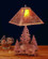 Grizzly Bear Through The Trees Table Lamp in Rust Hand Painted Rust (57|32554)