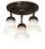 White Puffy Rose Three Light Semi-Flushmount in Mahogany Bronze (57|30543)