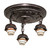 Three Light Semi-Flushmount Hardware in Mahogany Bronze (57|30542)