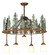 Tall Pines Five Light Pendant in Rust/Green Trees (57|29556)