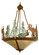 Wandering Moose Three Light Inverted Pendant in Rust/Green Trees (57|29524)