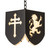 Lions And Cross One Light Pendant in Textured Black (57|29266)