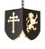Lions And Cross One Light Pendant in Black Metal (57|29266)