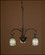 Sea Scallop Three Light Chandelier in Mahogany Bronze (57|27413)