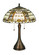 Fleur-De-Lis Two Light Table Lamp in Beige Ha Green/Blue Amber (57|27031)