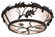 Oak Leaf & Acorn Four Light Flushmount in Black Metal (57|26224)