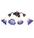 Blue/White Four Light Fan Light in Mahogany Bronze (57|261522)