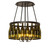 Tuscan Vineyard Six Light Semi-Flushmount in Textured Black (57|251407)